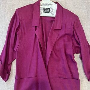 Worn In Good Condition Shoulder Pad Magenta Blazer Size 8 by baronesa pelites